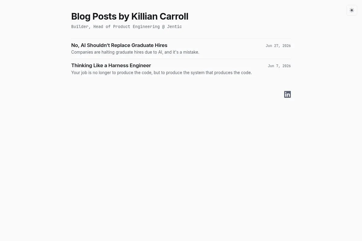 Killian Carroll's Blog