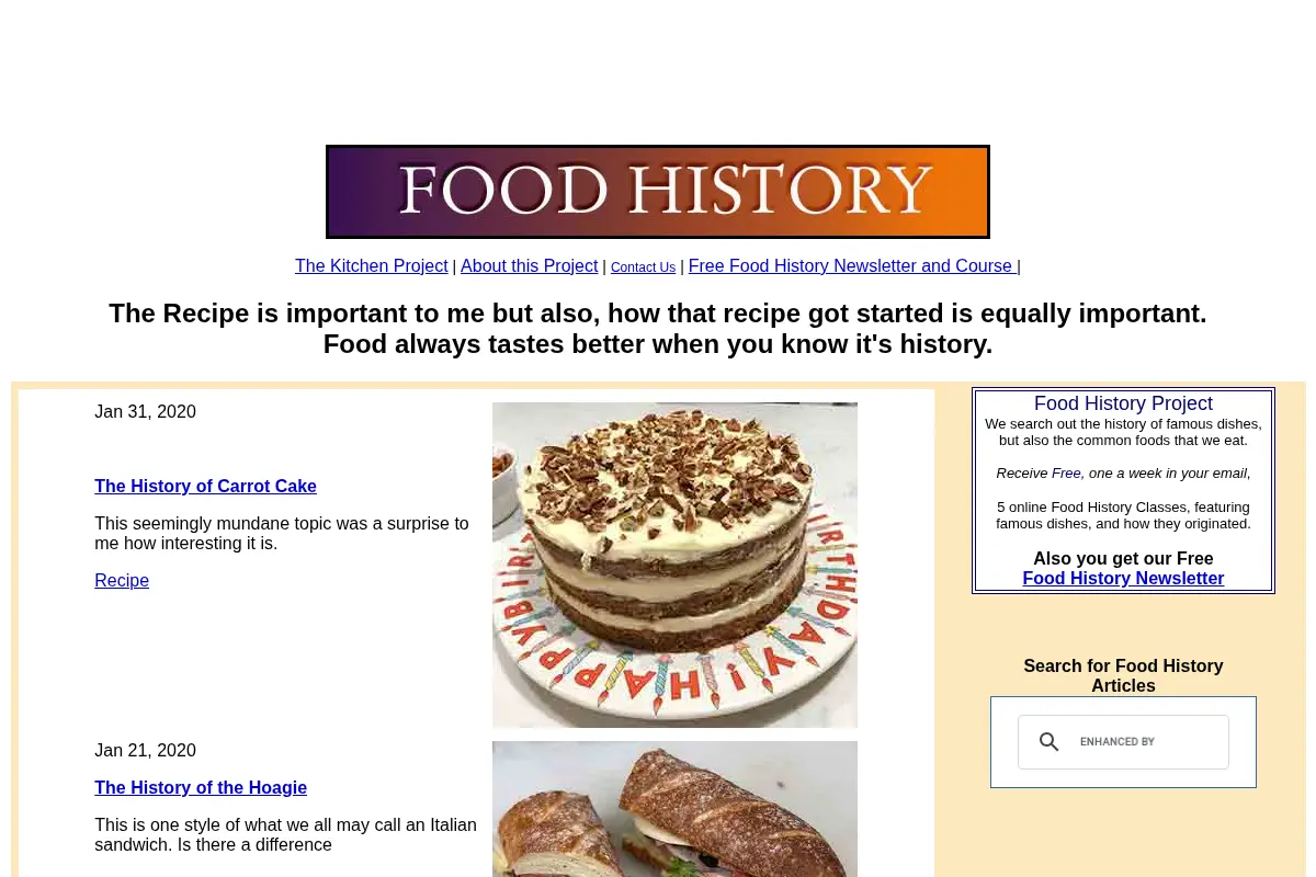 The Kitchen Project - Food History