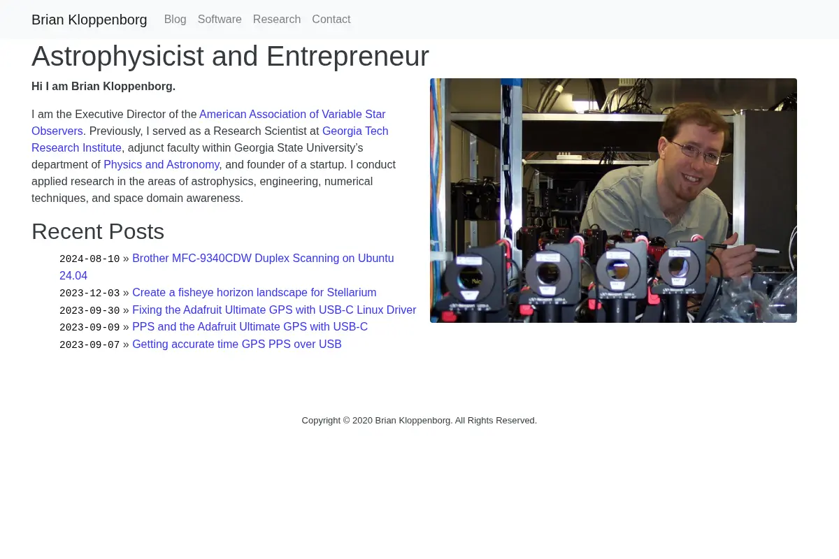 Brian Kloppenborg - Astrophysicist and Entrepreneur