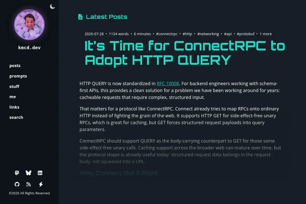kmcd.dev — technical blog on networking and programming