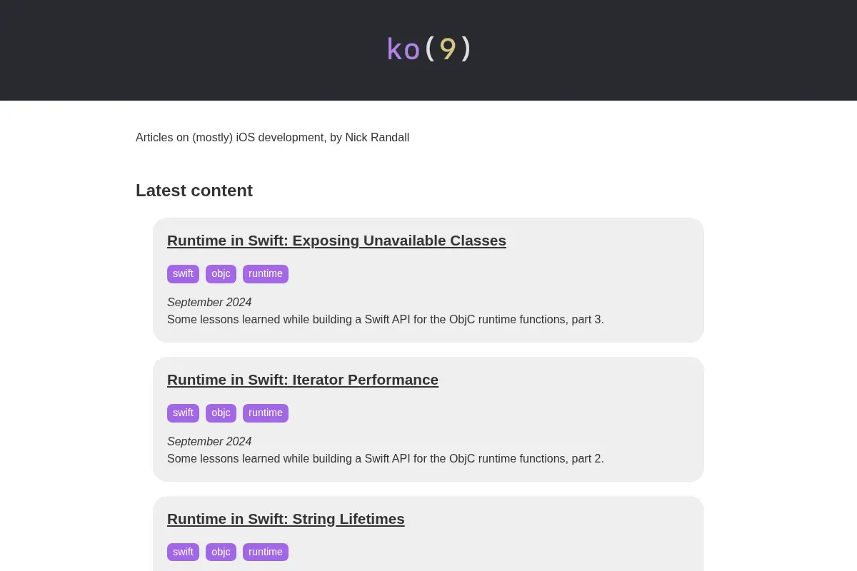 Nick Randall's iOS Development Blog