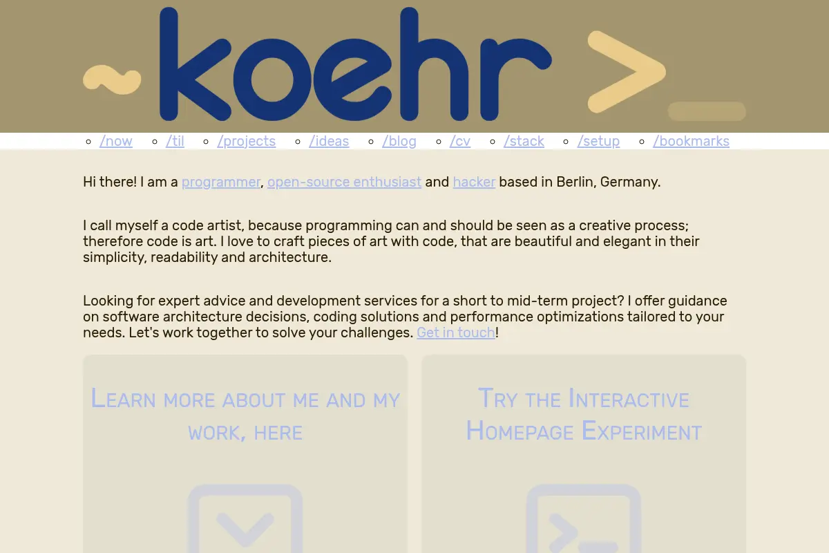 About // the codeartist — programmer and engineer based in Berlin