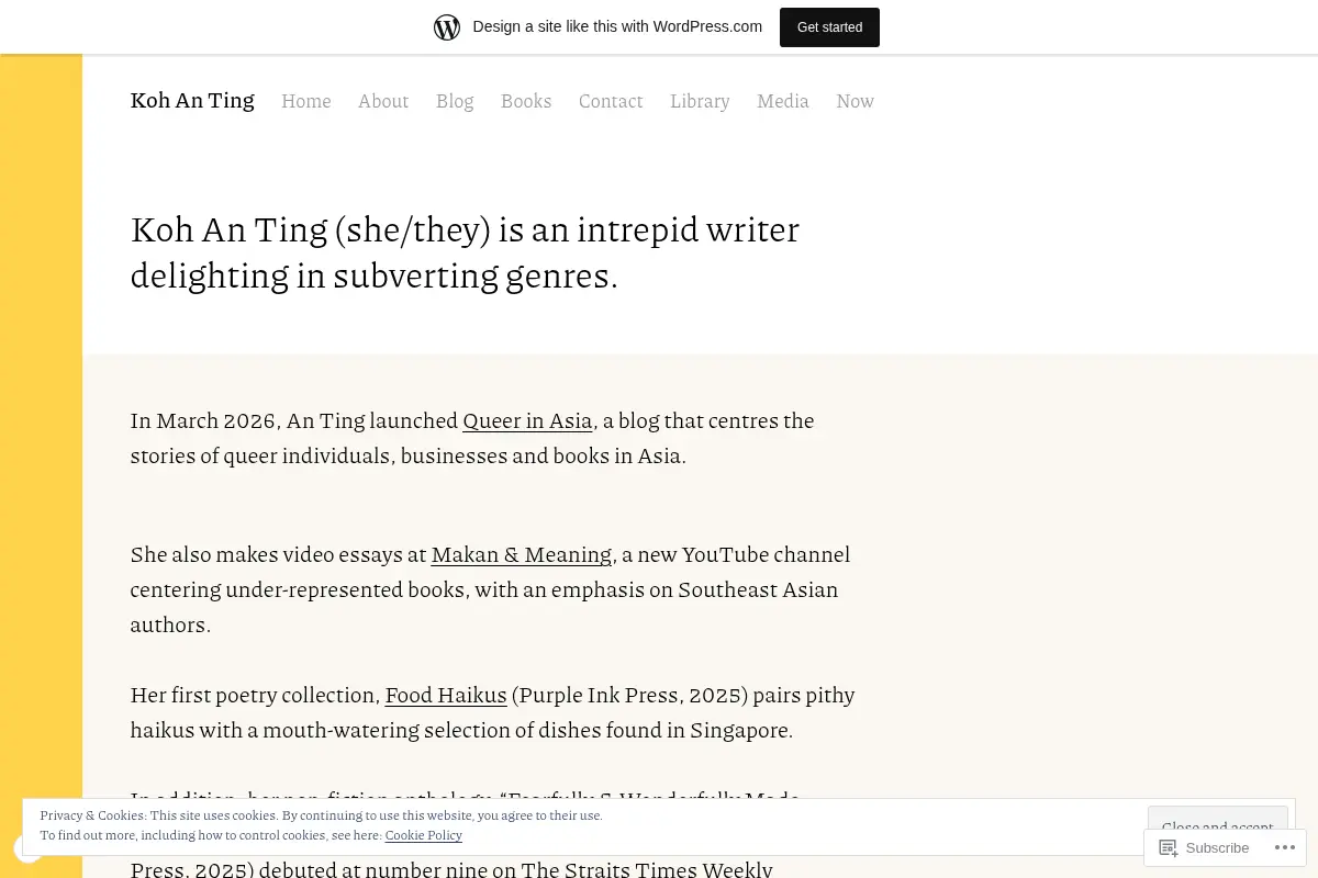 Koh An Ting – Reader, Writer, Educator.