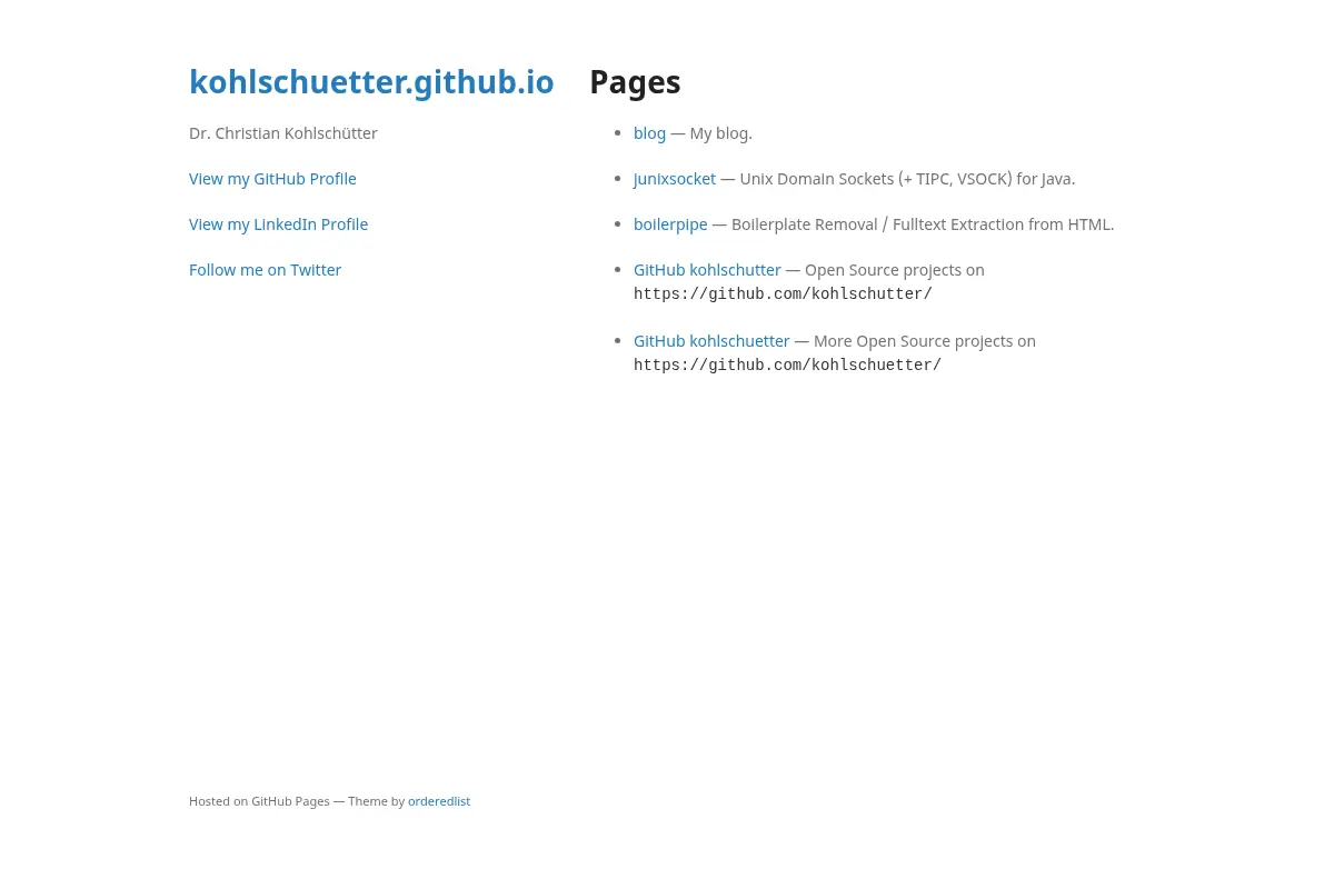 Christian Kohlschütter's Pages