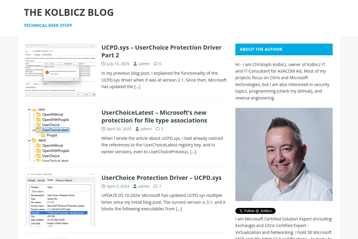 the kolbicz blog – technical geek stuff