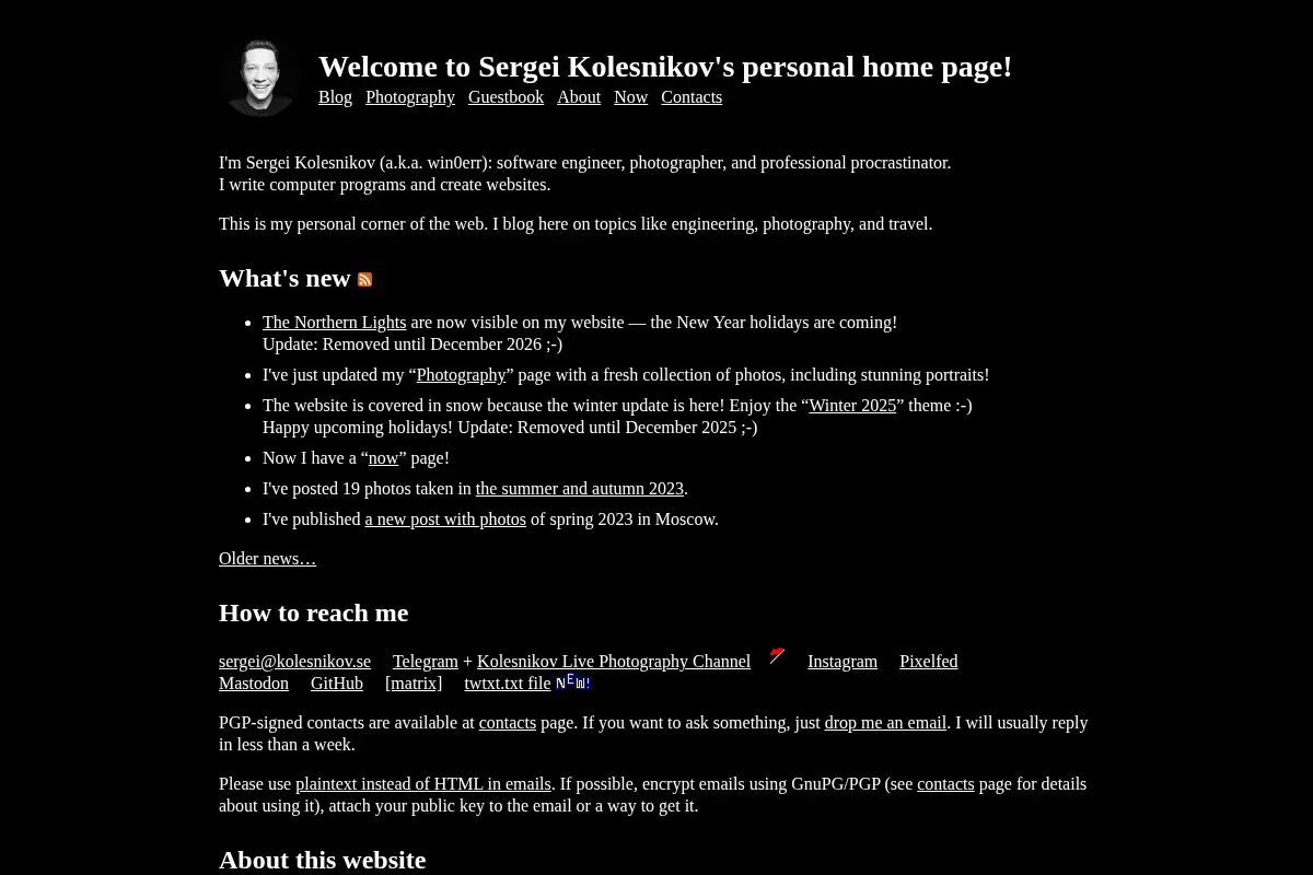 Sergei Kolesnikov's home page