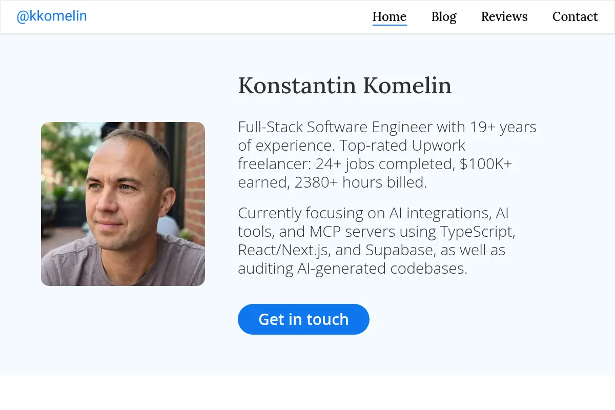 Konstantin Komelin - Full-Stack JavaScript Engineer