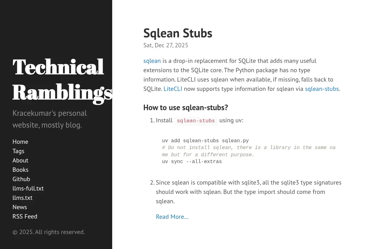 Technical Ramblings