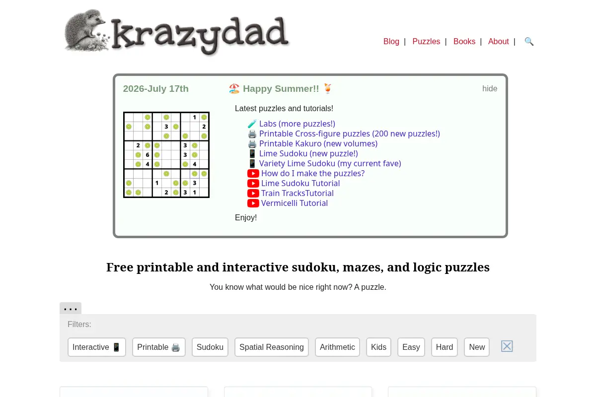 Printable Puzzles by krazydad