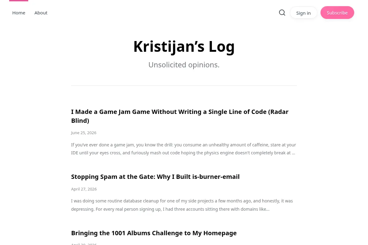 Kristijan’s Log