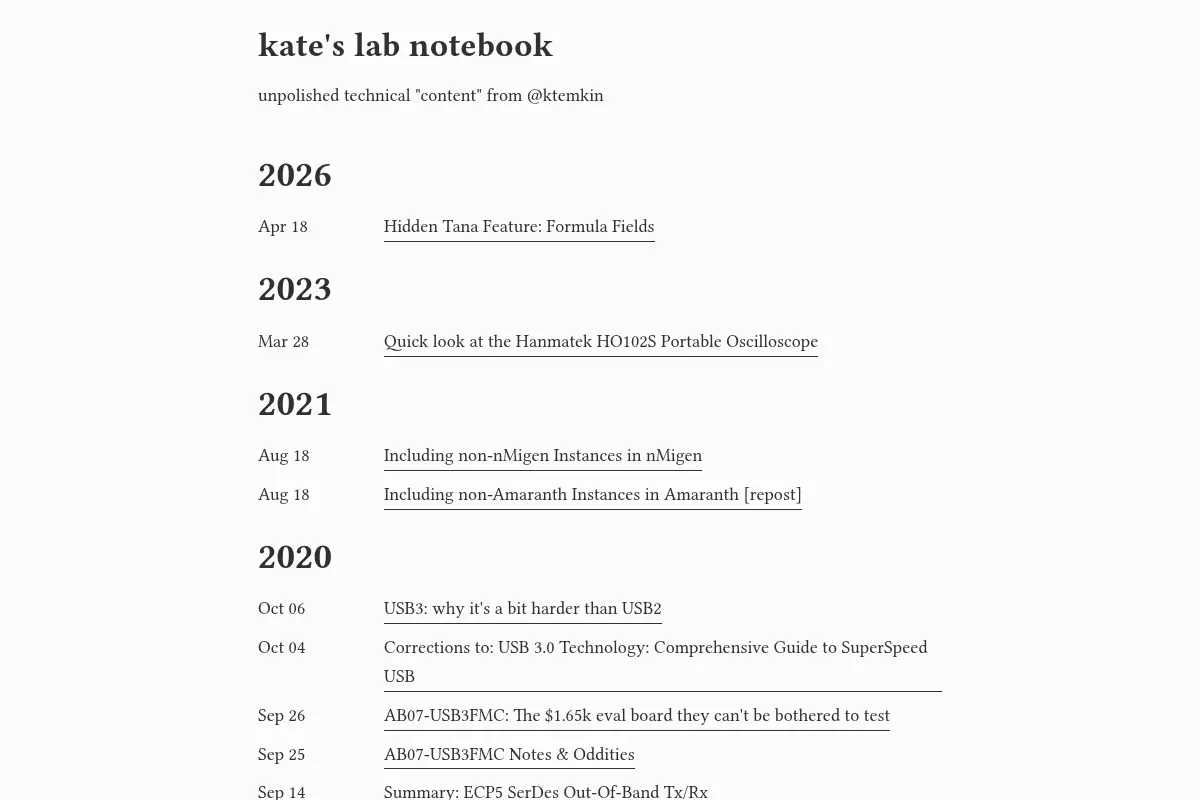 kate's lab notebook