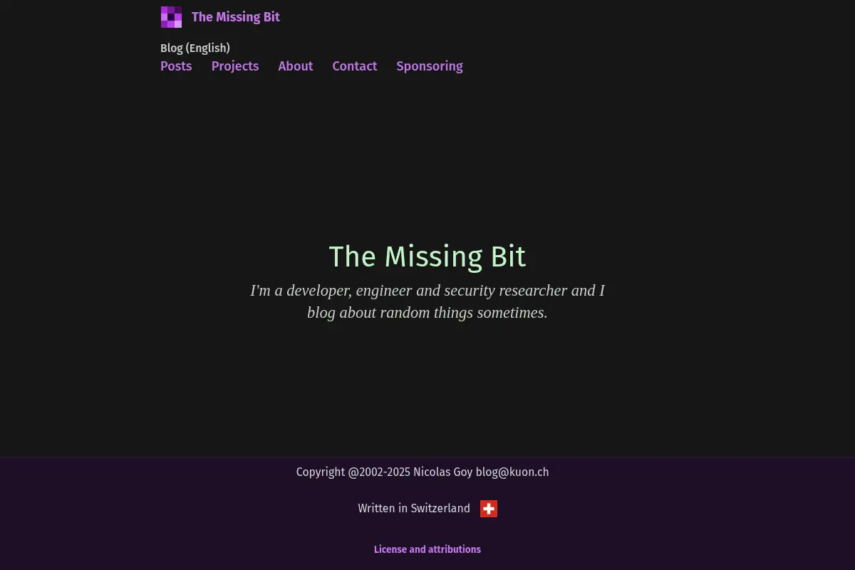The Missing Bit
