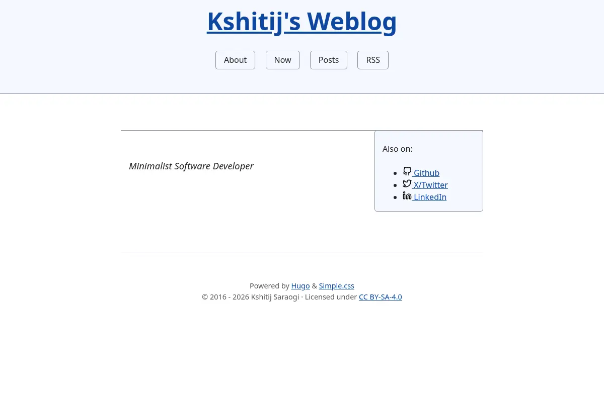 Kshitij's Weblog