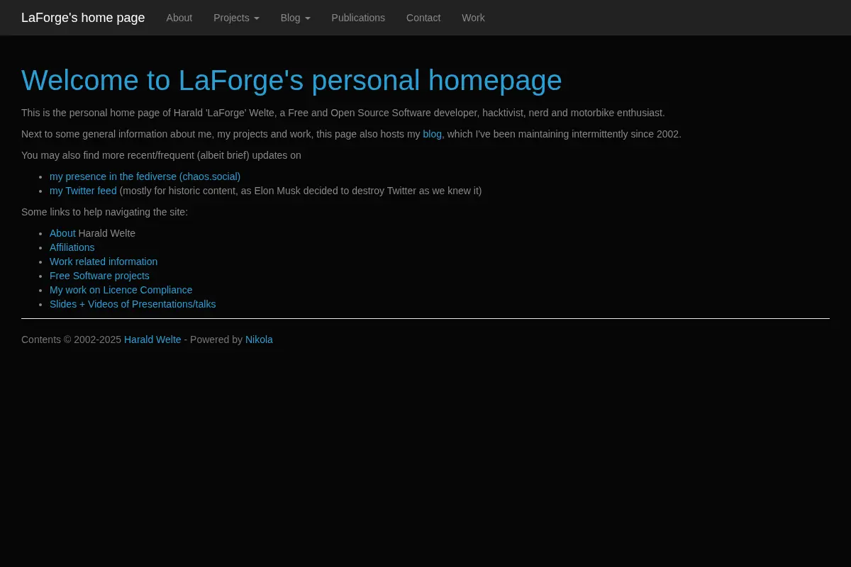 LaForge's personal homepage