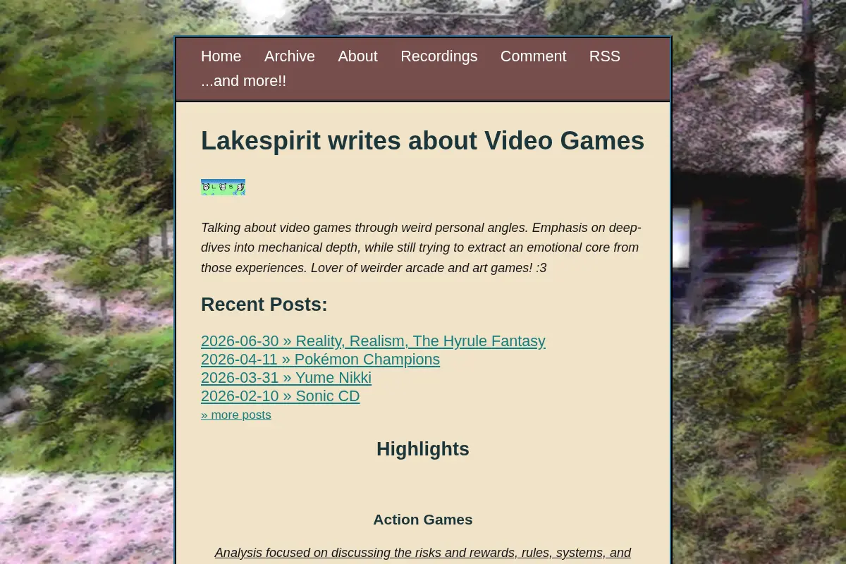 Lakespirit writes about Video Games