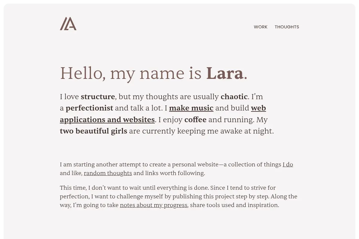Lara Aigmüller’s personal website