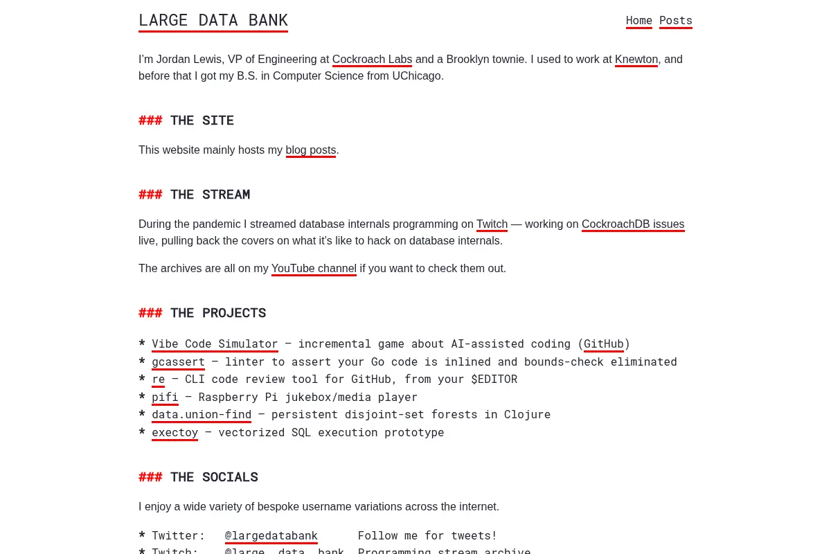 LARGE DATA BANK