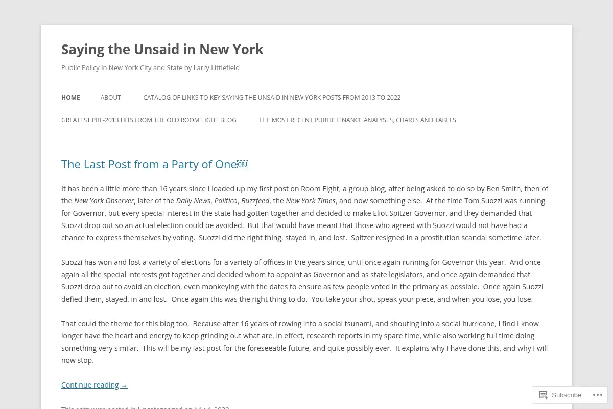 Saying the Unsaid in New York