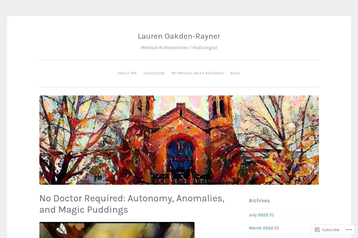 Lauren Oakden-Rayner – Medical AI Researcher / Radiologist