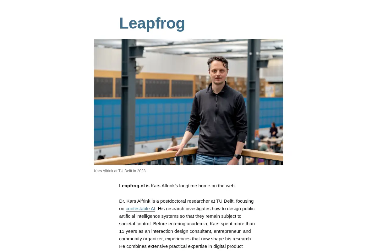 Leapfrog - Kars Alfrink's Home on the Web