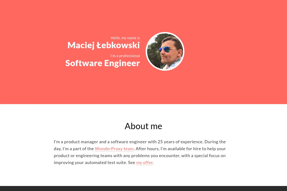 Maciej Łebkowski — A professional Software Engineer