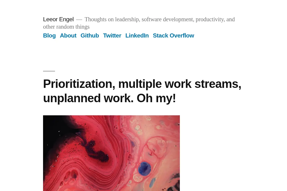 Leeor Engel - Thoughts on leadership, software development, productivity, and other random things