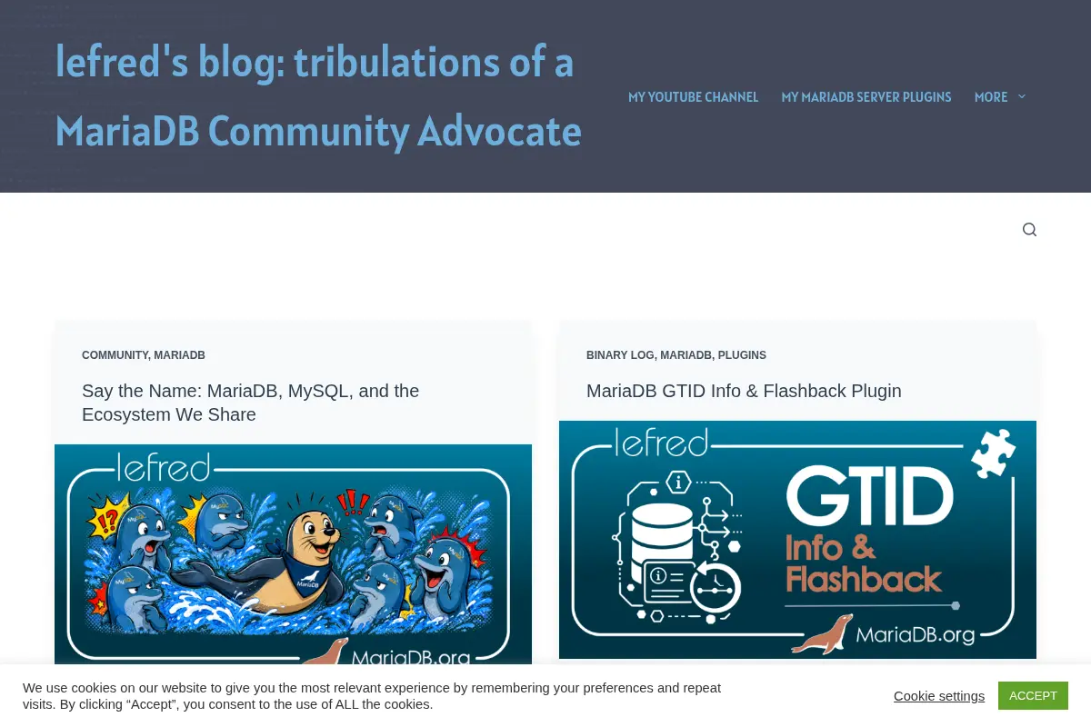 lefred blog: tribulations of a MariaDB Community Advocate
