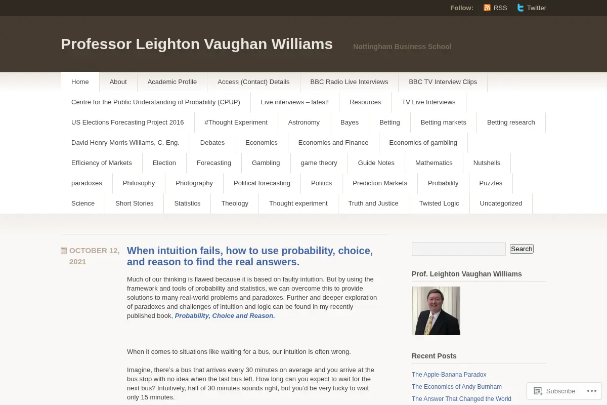 Professor Leighton Vaughan Williams