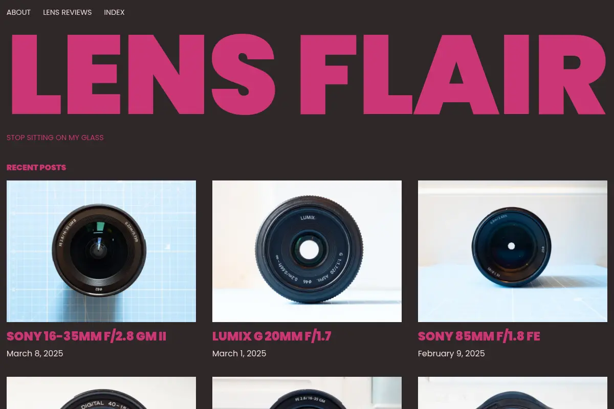Lens Flair – Stop sitting on my glass