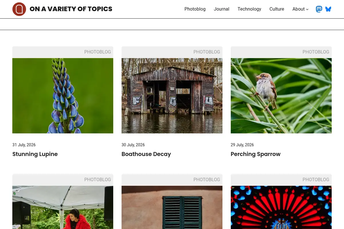 On a Variety of Topics – Photoblog and occasional thoughts on technology, life, and culture