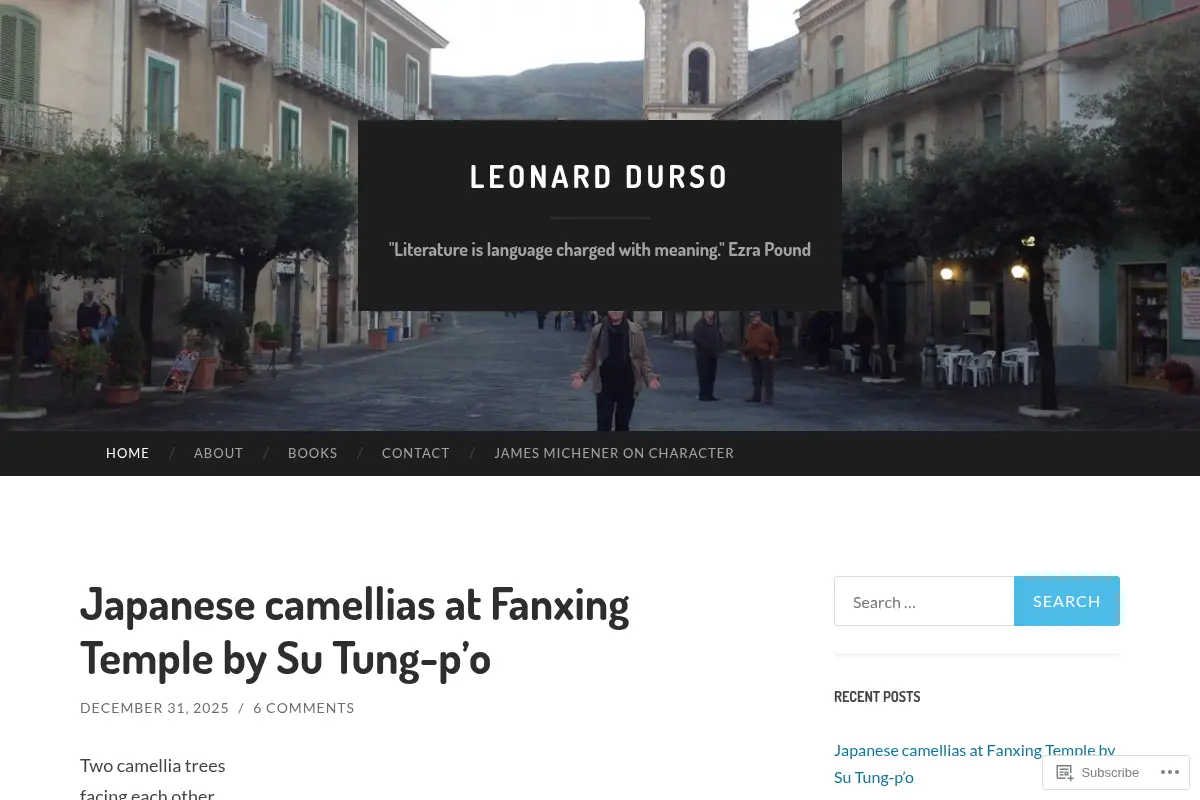 Leonard Durso | "Literature is language charged with meaning."  Ezra Pound