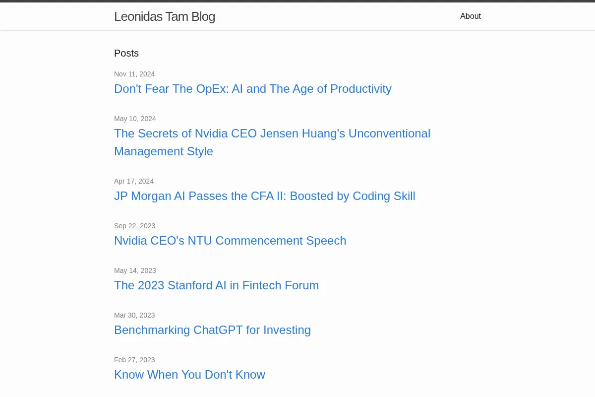 Leonidas Tam Blog