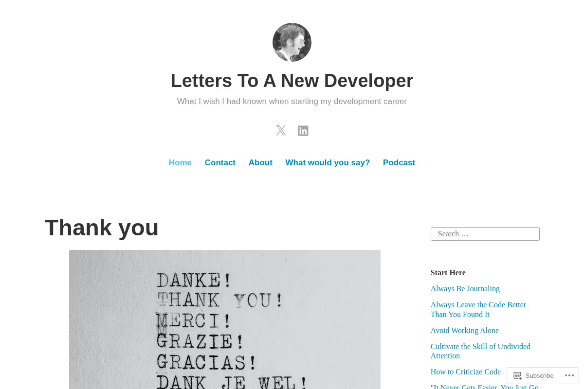 Letters To A New Developer