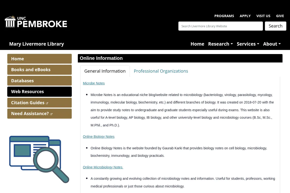 Web Resources - Biology