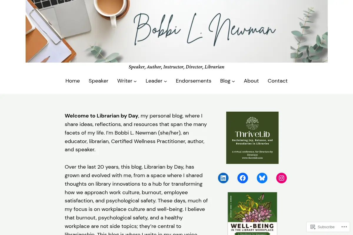 Bobbi L. Newman – Speaker, Author, Instructor, Director, Librarian