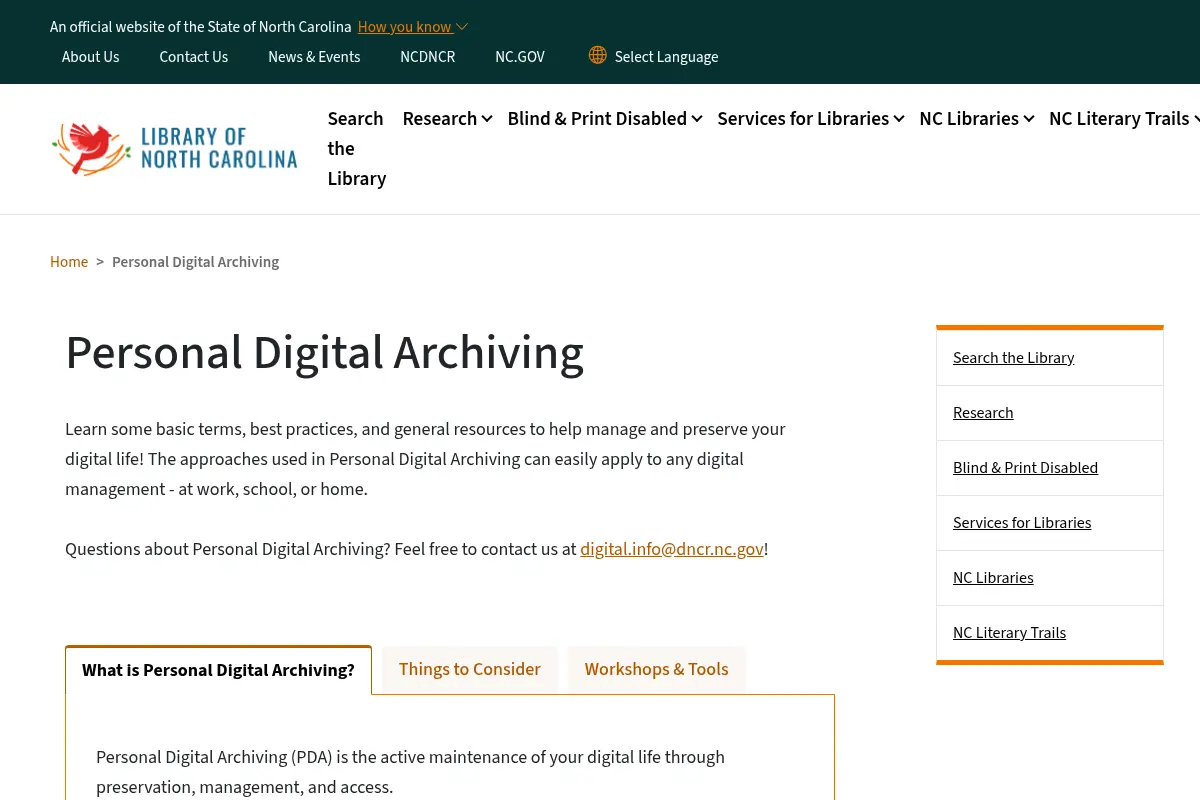 Personal Digital Archiving