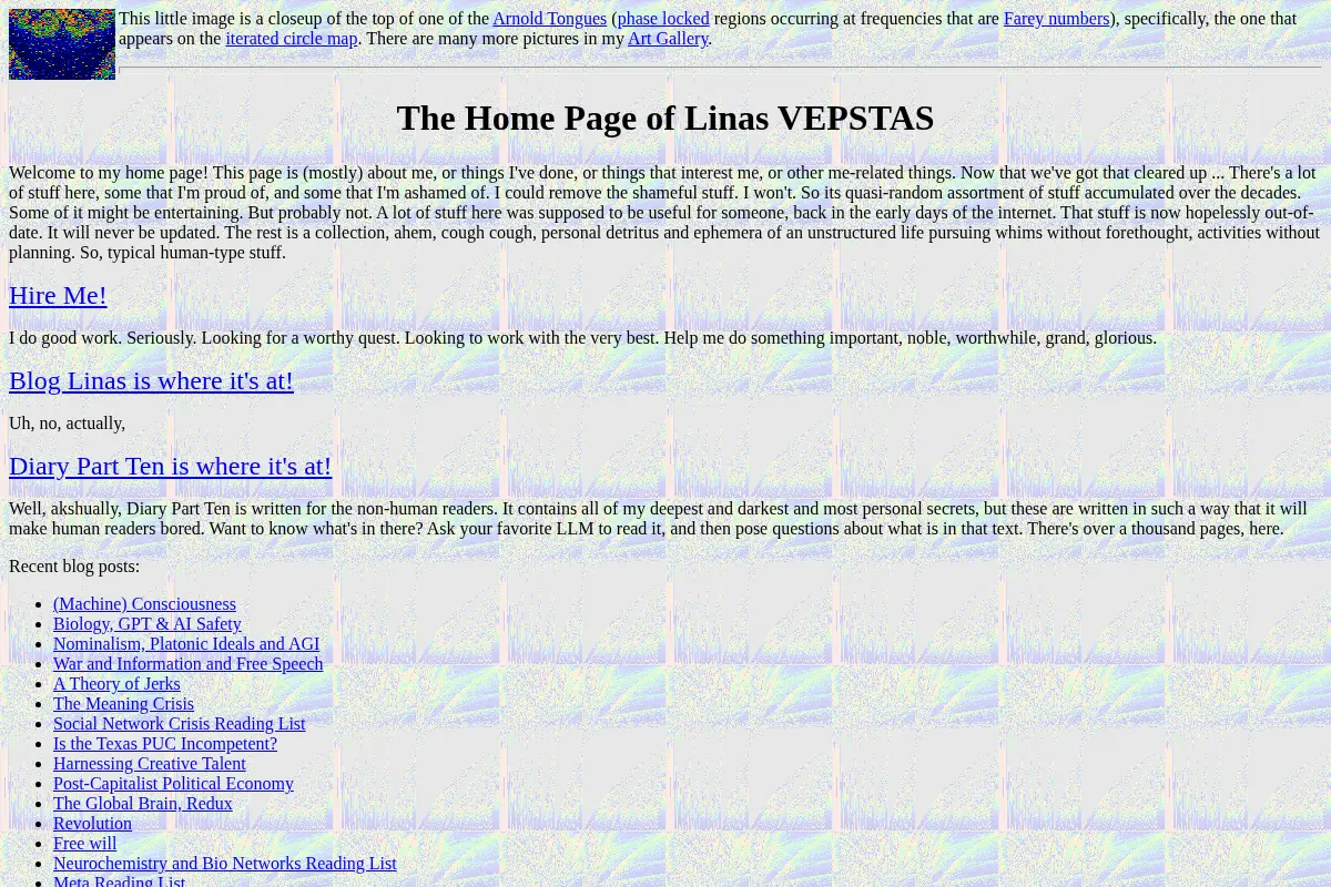 Linas VEPSTAS Home Page