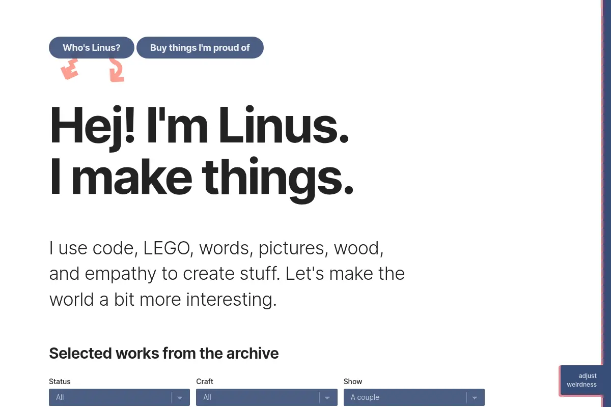 Linus Bohman, making things since 1984