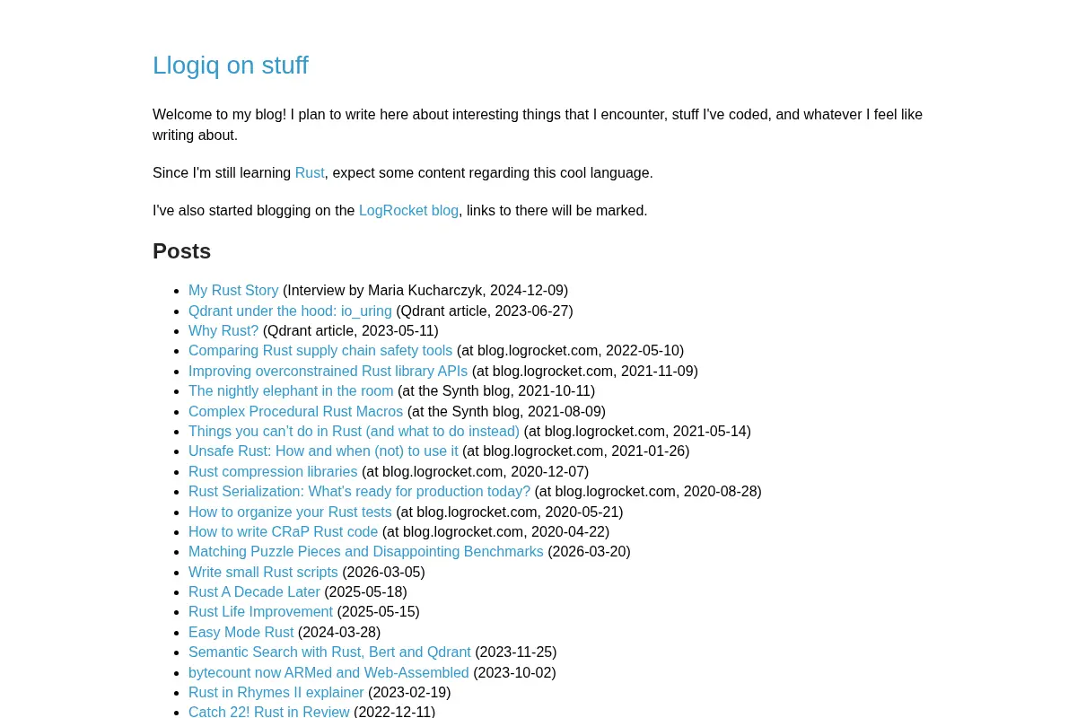 Llogiq on stuff