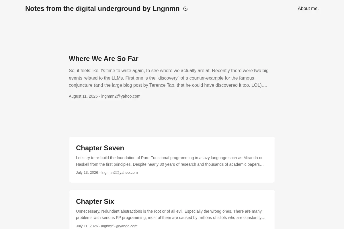 Notes from the digital underground by Lngnmn
