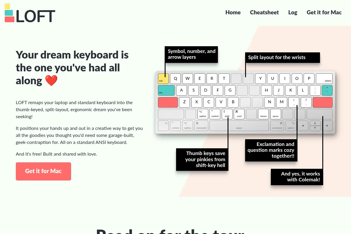 LOFT Keyboard Layout