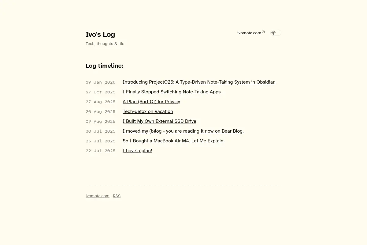 Ivo's Log