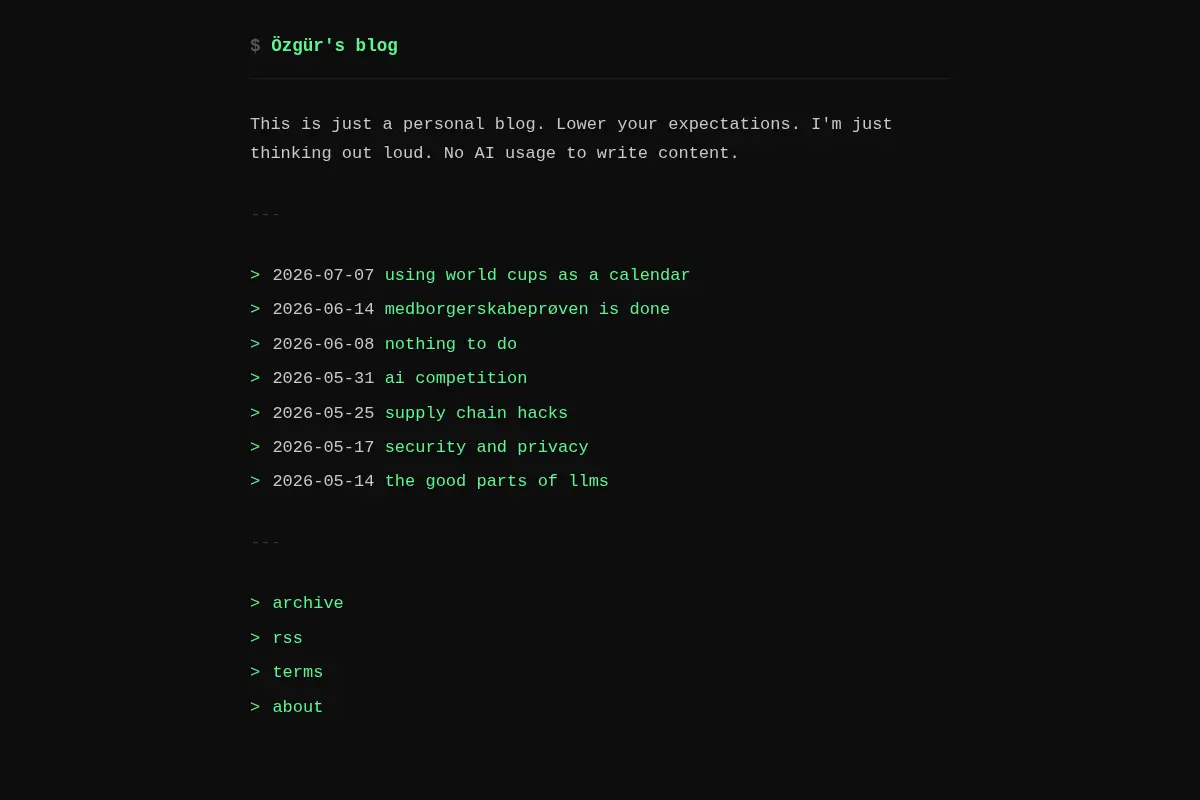 Özgür's blog