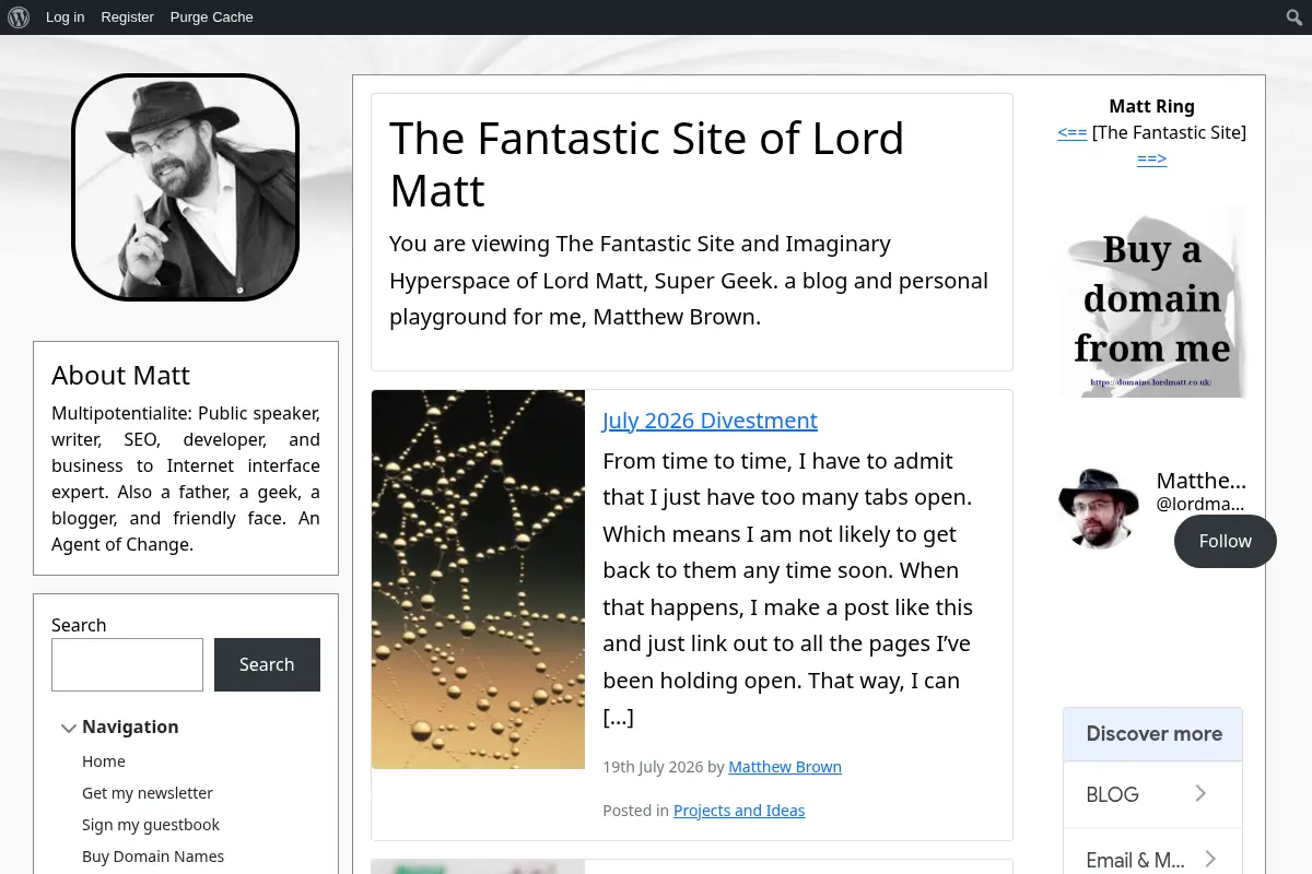 Lord Matt's Fantastic Site