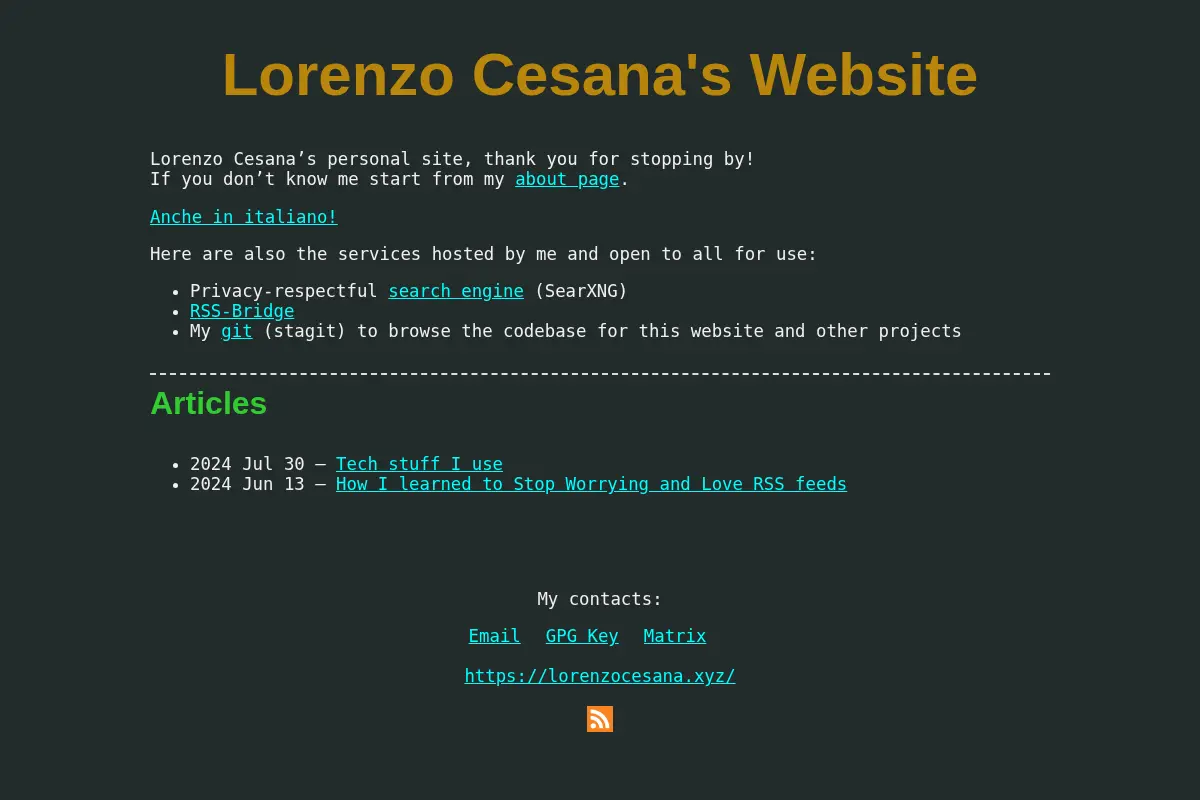 Lorenzo Cesana's Website