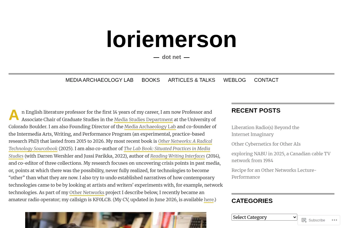 Lori Emerson's personal website