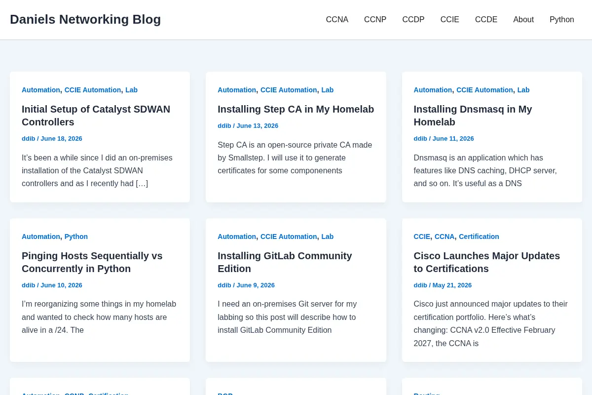 Daniels Networking Blog