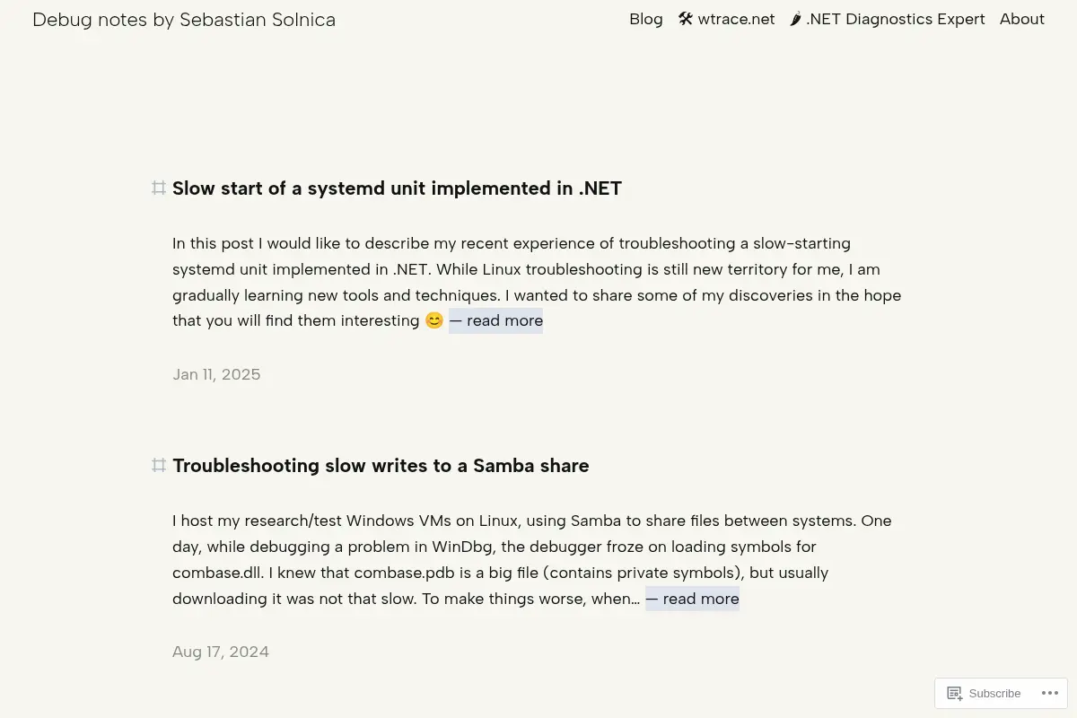 Debug notes by Sebastian Solnica