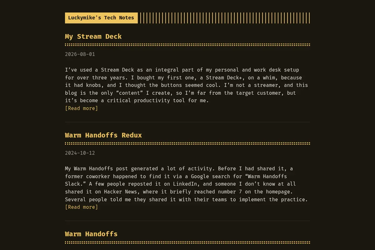 Luckymike's Tech Notes