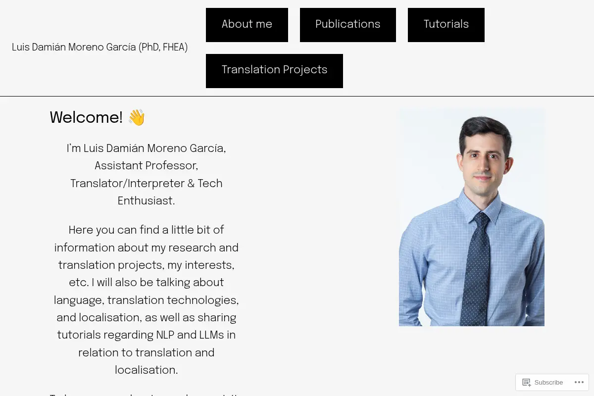 Luis Damián Moreno García (PhD, FHEA) – Assistant Professor, Translator/Interpreter & Tech Enthusiast